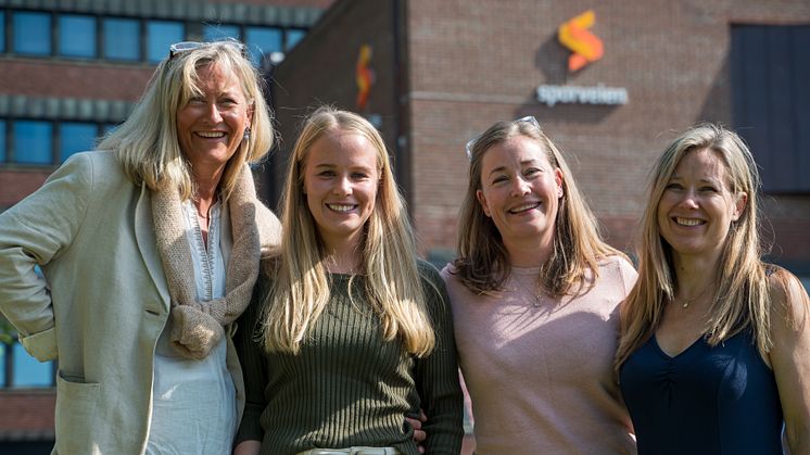 Fra venstre prosjekteier Liv Skotner (Sporveien), Nicoline Bjerge (Sporveien), Vibeke Bassøe (NoA Ignite), Cecilie K. Hårvik (NoA Ignite).