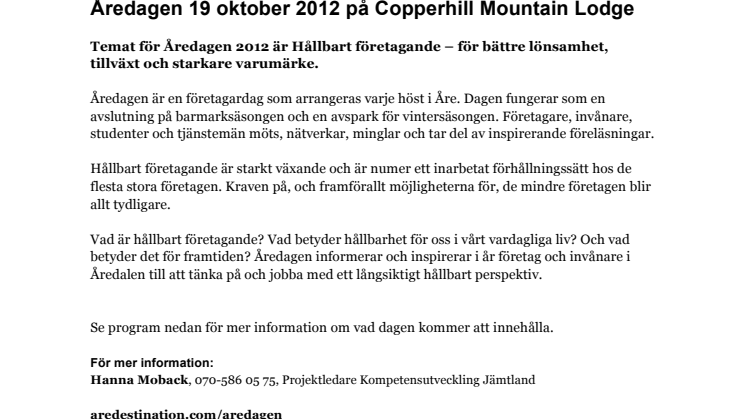 Åredagen 19 oktober 2012 på Copperhill Mountain Lodge
