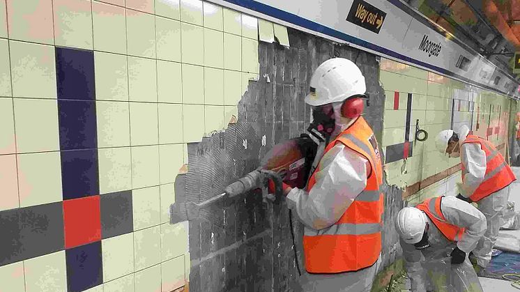 Tile stripping at Moorgate