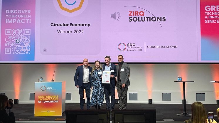 Zirq Solutions vant prisen Circular Economy under årets SDG Awards.