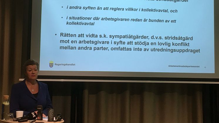 Pressträff på Västsvenska Handelskammaren med arbetsmarknads- och etableringsminister Ylva Johansson 