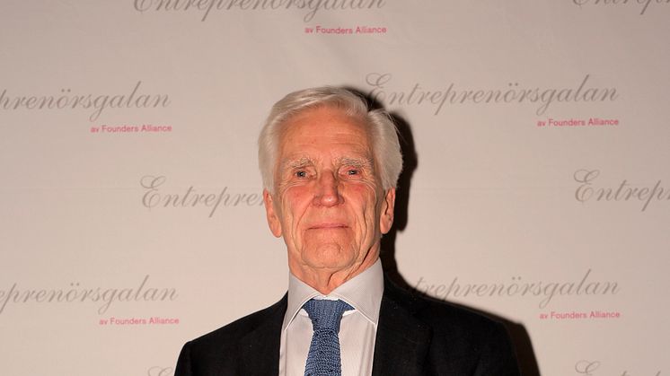 Gunnar Nordström grundare av SWECO tilldelades utmärkelsen Årets Förebildsentreprenör på Entreprenörsgalan Öst