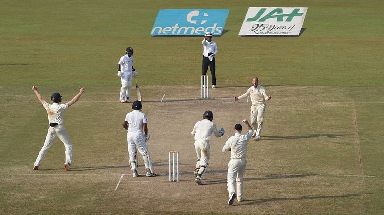 Jack Leach takes a wicket on England's last trip to Sri Lanka. Photo: Getty Images