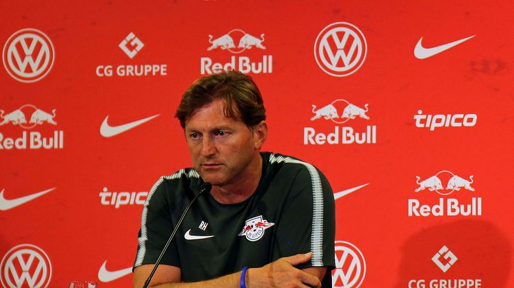 Der Trainer von RB Leipzig, Ralph Hasenhüttl, bei der Pressekonferenz zum Saisonauftakt in die Bundesliga-Saison 2017/18