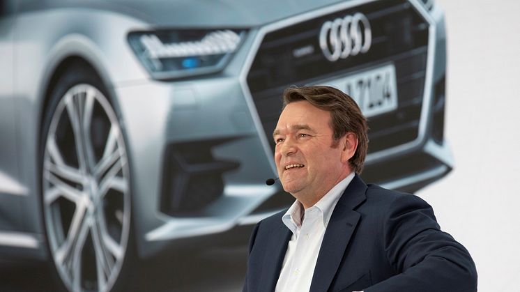 Bram Schot, Chairman of the Board of Management of AUDI AG, during his speech at the Annual Press Conference 2019