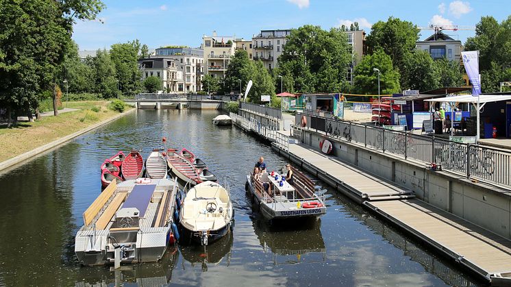 Start der Bootstour am Stadthafen Leipzig 