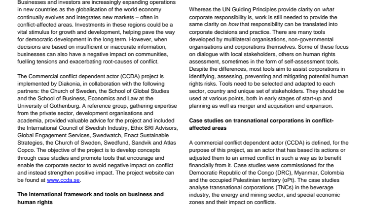 Executive summary_Corporate Responsibility in Conflict-Affected and High-Risk Areas