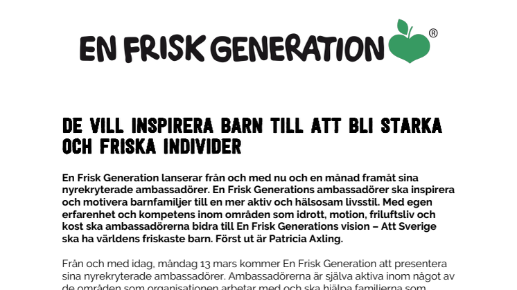 De vill inspirera barn till att bli starka och friska individer 