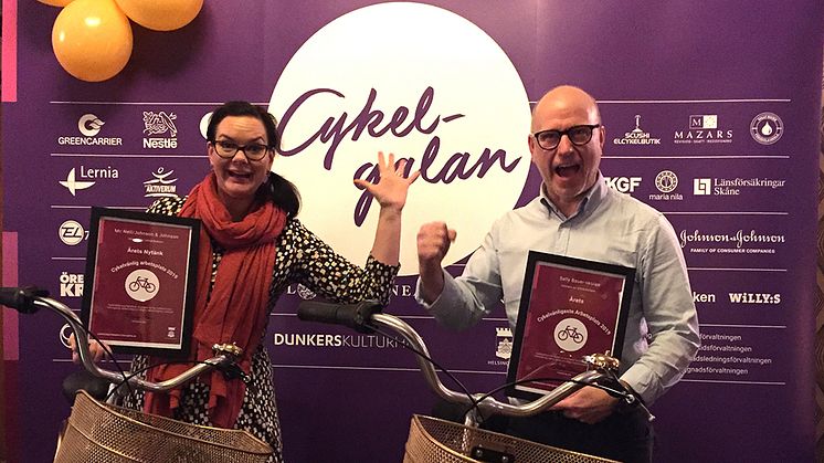 McNeil AB/Johnson & Johnson fick priset Årets nytänk och Sally Bauerskolan vann Årets cykelvänligaste arbetsplats