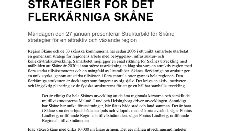Pressinbjudan - Strategier för Det flerkärniga Skåne 
