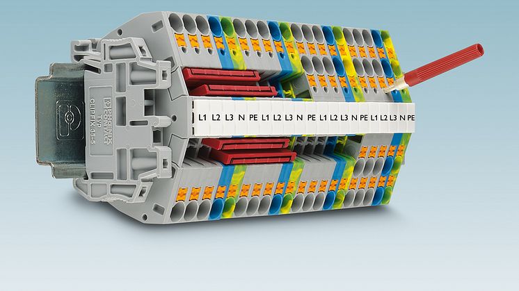 Push-in terminal blocks in desk design for considerable space savings