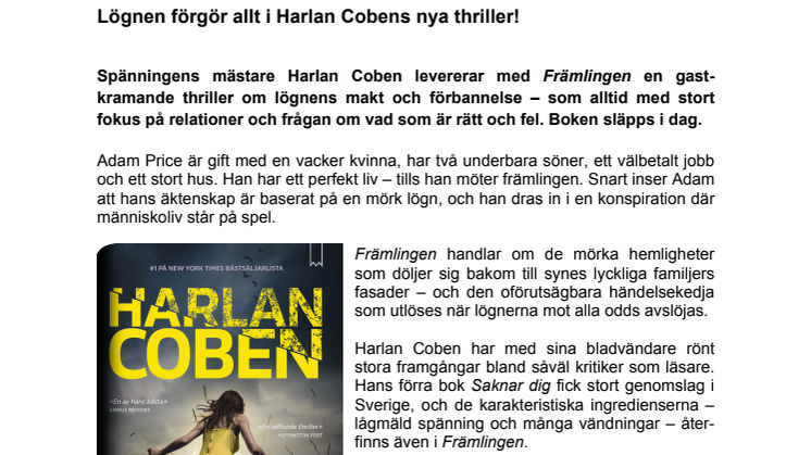 Lögnen förgör allt i Harlan Cobens nya thriller!