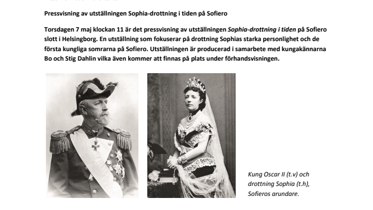 Pressvisning av utställningen Sophia-drottning i tiden på Sofiero