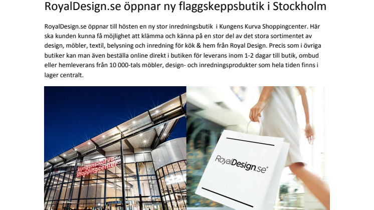 RoyalDesign.se öppnar ny flaggskeppsbutik i Stockholm