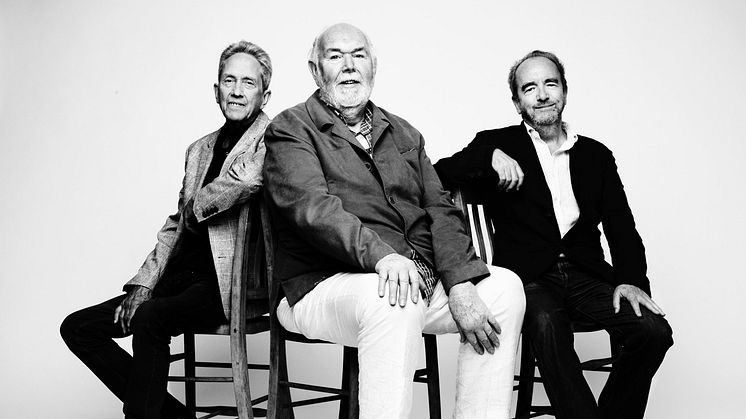 Trevor Churchill, Ted Carroll and Roger Armstrong. Photograph by Seamus Ryan (2017).