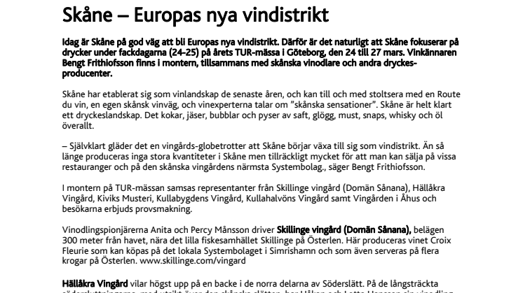 Skåne – Europas nya vindistrikt