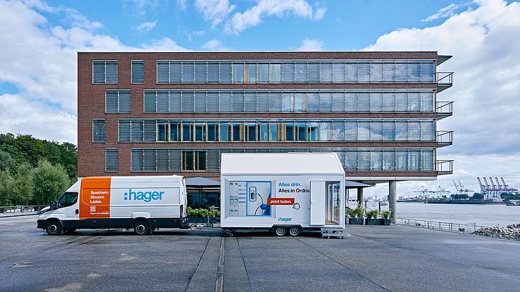 Das Hager Tiny House unterwegs am Hager Standort in Hamburg 