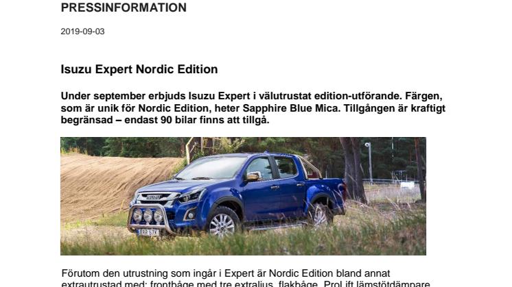 Isuzu Expert Nordic Edition
