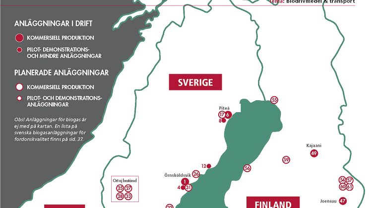 122 anläggningar för produktion av biodrivmedel i Norden