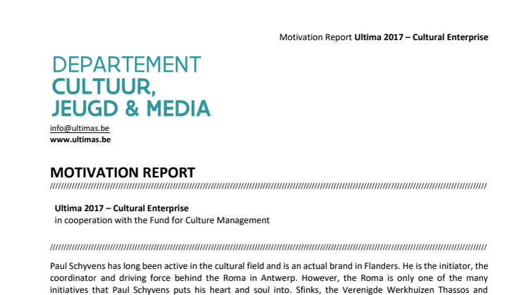 Motivation Report Ultimas 2017 - Cultural Enterprise