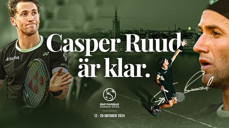 Den norske världsstjärnan Casper Ruud är klar för BNP Paribas Nordic Open, som äger rum den 12-20 oktober i Kungl. Tennishallen.