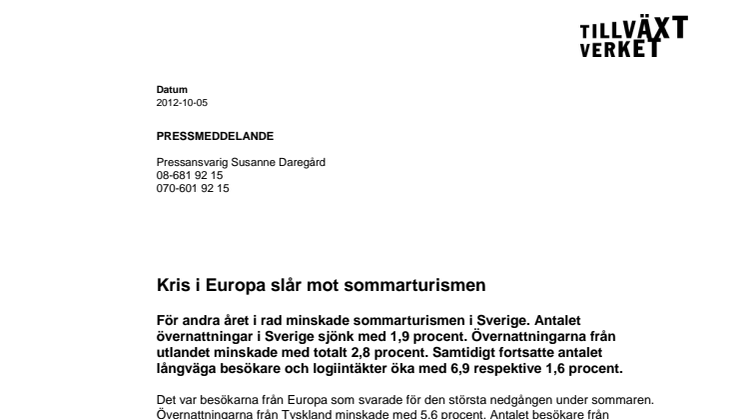 Kris i Europa slår mot sommarturismen