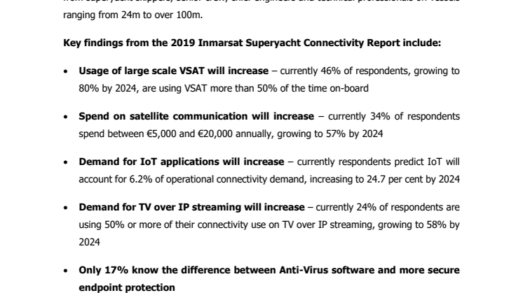 Inmarsat’s 2019 Superyacht Connectivity Report Forecasts Surge in VSAT Usage
