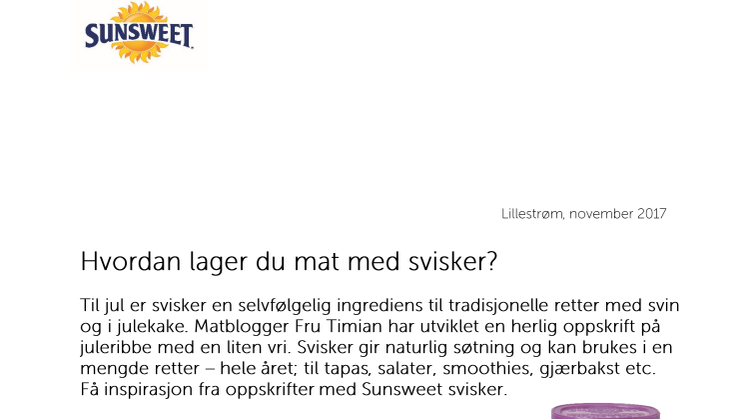 Hvordan lager man mat med svisker?