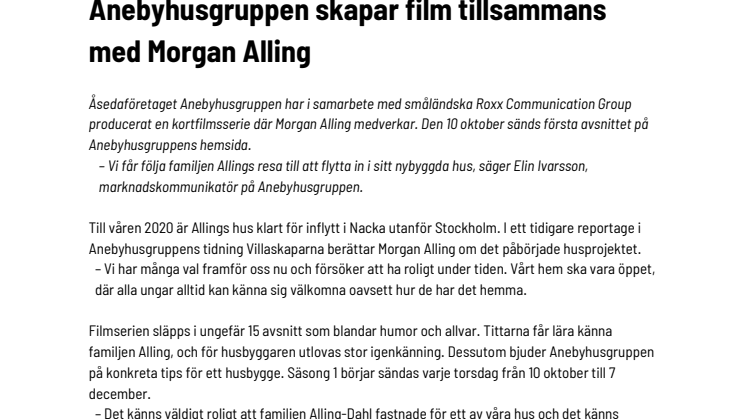 Anebyhusgruppen skapar film tillsammans med Morgan Alling