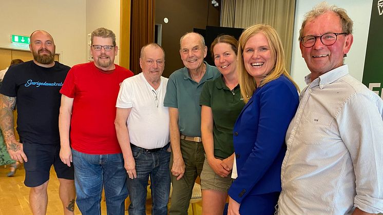 Henrik Ekberg (SD), Ingvar Willexberg (S), Jan Persson (V), Nils Nyberg (MP), Johanna Laurell (C), Annsofie Thuresson (M) och Göran Larsson (L) uppskattade möjligheten att möta väljare på avslutningsträffen av studiecirkeln Mitt val. 