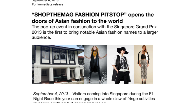 “SHOPTHEMAG FASHION PITSTOP” opens the doors of Asian fashion to the world