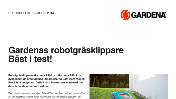 Gardenas robotgräsklippare Bäst i test!