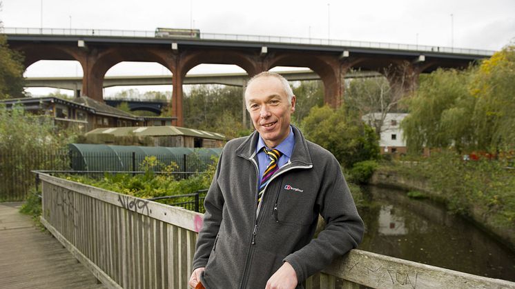 Prof. Alister Scott in Newcastle's Ouseburn district