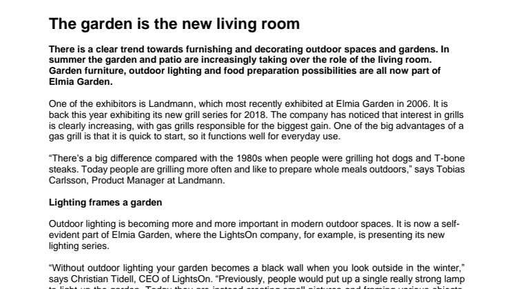 The garden is the new living room