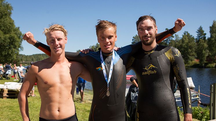 Topp 3 herrar i Vansbro 10K 2018. Foto: Mickan Palmqvist