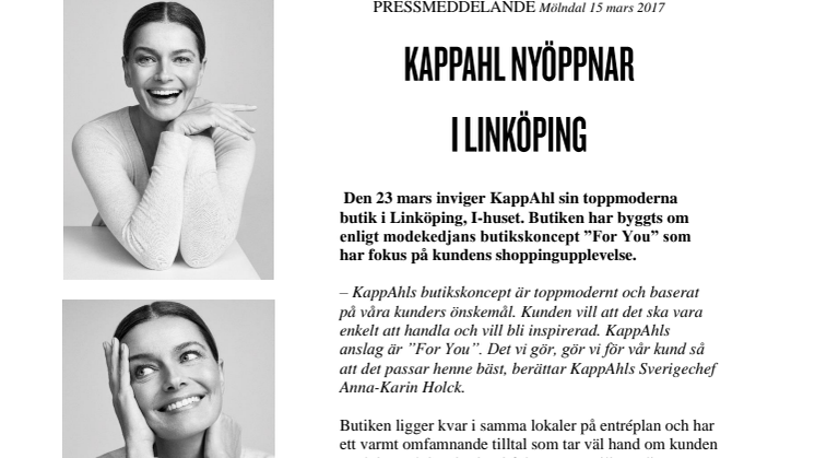 KappAhl nyöppnar i Linköping