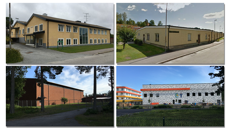 Banvägen 28, Sandströms, Stadsskogsskolan och Lindbackaskolan i Lindesberg.