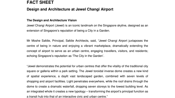 [FACT SHEET] Jewel Design & Architecture