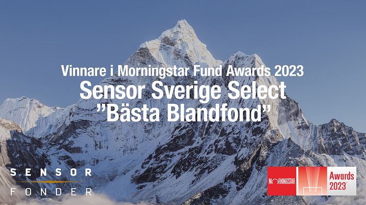 Sensor Sverige Select utsedd till ''Bästa Blandfond" på Morningstar Fund Awards 2023