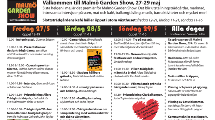 Malmö Garden Show - program
