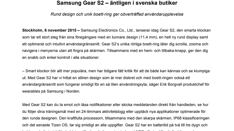 Samsung Gear S2 – äntligen i svenska butiker 