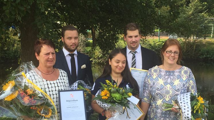 Årets pristagare 2016 Lisbeth Johansson, Arijeta Kinolli, Annika Grunfeld, Sebastian Månsson och Felix Bjurek.