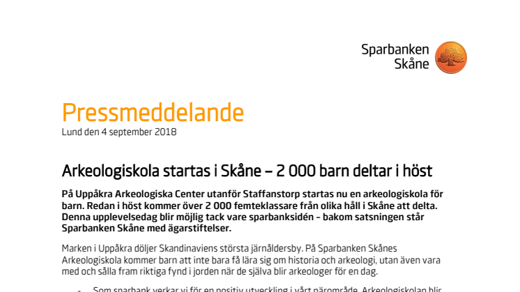 Arkeologiskola startas i Skåne – 2 000 barn deltar i höst 