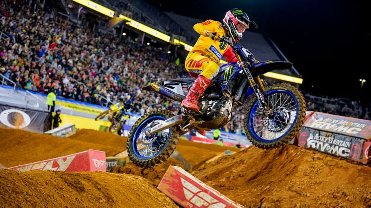  450SX：2位表彰台を獲得し、ランキング2位を守った#2 C・ウエブ（YZ450F）