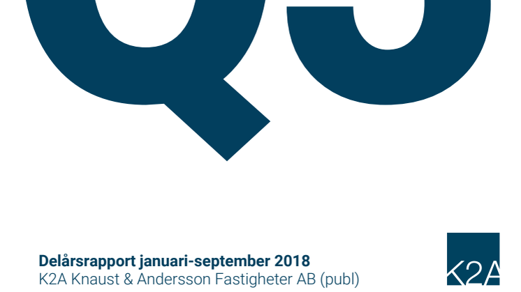 ​K2A Delårsrapport januari-september 2018