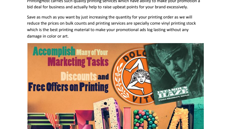 Discounts and Special Free Offers on Printing That Can Lead You Accomplish Many of Your Marketing Tasks