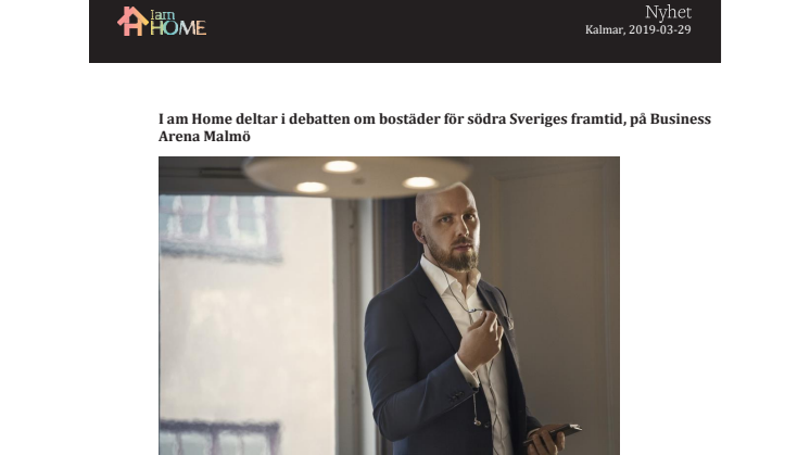 I am Home deltar i debatten om bostäder för södra Sveriges framtid, på Business Arena Malmö