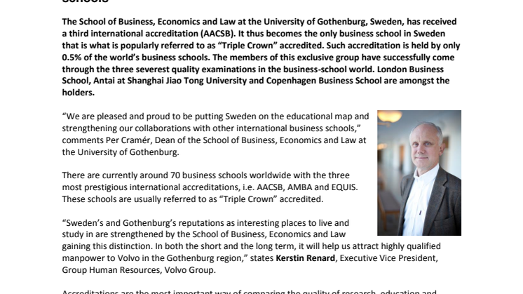 The School of Business, Economics and Law at the University of Gothenburg strengthens its position amongst the world's business schools