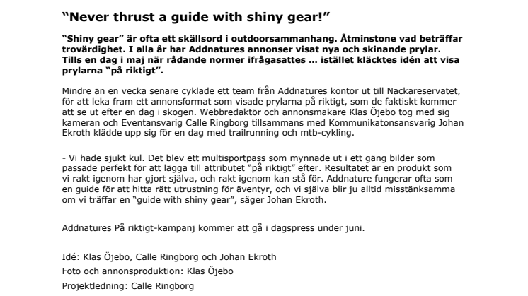 “Never thrust a guide with shiny gear!”
