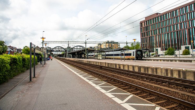 Vy från perrong 1 vid Lund C